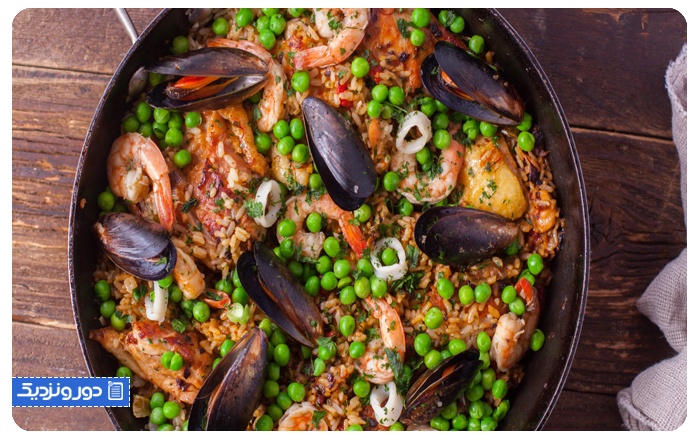 سیفود پائِلا-اسپانیا Seafood paella